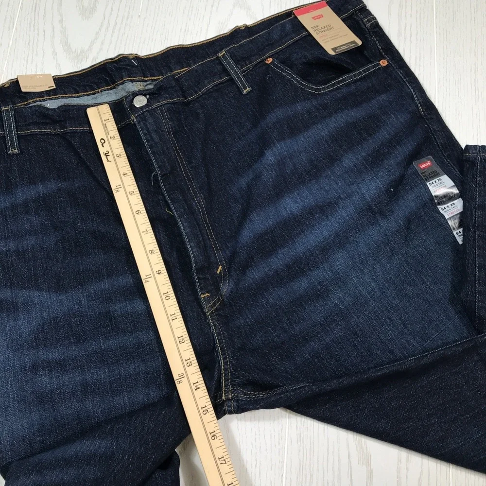 Levi's 559 Relaxed Jeans Men 54x28 Big Tall Blue Stretch Straight High Rise New
